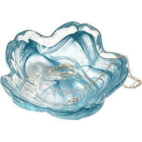 Glass Flower Jewelry Dish - Small Jewelry Bowl Trinket Dish forBathroom Nightstand Decor, Jewelry Trinket Display Tray Gift for Women, 3.15x3.15x1.57 INGRD002-Purple in Saudi Arabia