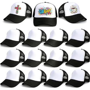 Joyclub 15 Pack Black Trucker Hats Bulk Adjustable Snapback Sublimation Hats Blank Mesh Baseball Cap for Men Women in Saudi Arabia