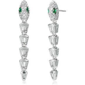 Aura & Irena 18K Gold Plated Snake Earrings for Women - 925 Sterling Silver Post Huggie Earrings with AAA Cubic Zirconia, Stud Earrings Snake Jewelry for Women in Saudi Arabia
