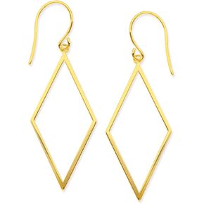 14K Yellow Gold Shiny Drop Triangle Earrings in Saudi Arabia