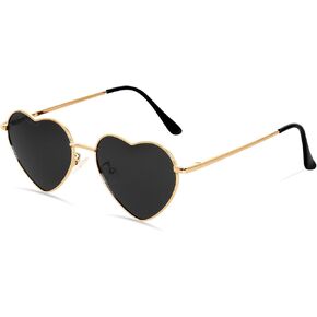 Polarized Heart Sunglasses for Women Men Fashion Metal Frame Sun Glasses UV Protection in Saudi Arabia