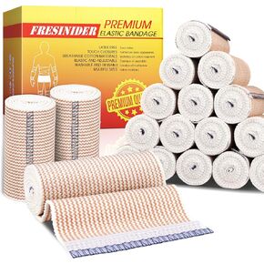 Premium Elastic Bandage Wrap, 12 Pack 2" Cotton Latex Free Compression Bandage Wrap with Touch Closure at Both Ends, Support & First Aid for Sports, Medical, and Injury Recovery in Kuwait