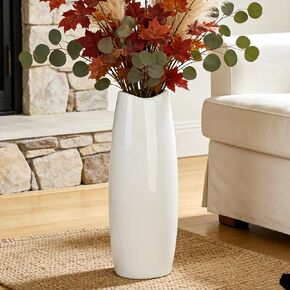 Large Ceramic Floor Vase, White 16" Tall Decorative Vase,Modern Home, Office, Living Room, Kitchen, Bedroom Decoration, Housewarming,Wedding, New Year Gift in Saudi Arabia