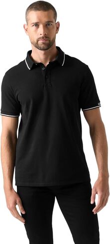 Guess Men's Eco Short Sleeve Organic Cotton Pique Cuff Guess Polo in Kuwait