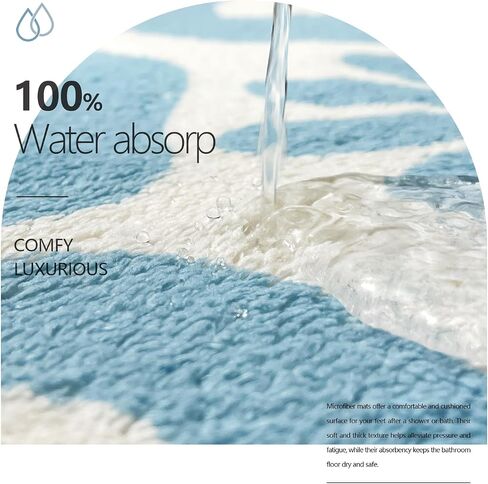 SHIYUE You Look Good Bath Mat Cute Funny Flower Bathroom Rug, Soft Absorbent Water Non Slip, Superior Washable Microfiber Cool Shower Preppy Decor Rug (Sky Blue 21"x25") in Saudi Arabia