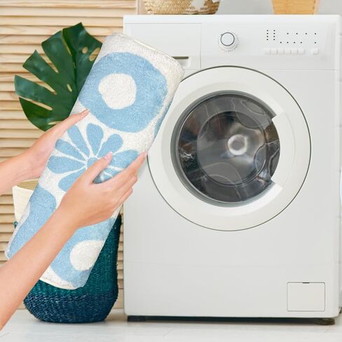 SHIYUE You Look Good Bath Mat Cute Funny Flower Bathroom Rug, Soft Absorbent Water Non Slip, Superior Washable Microfiber Cool Shower Preppy Decor Rug (Sky Blue 21"x25") in Saudi Arabia