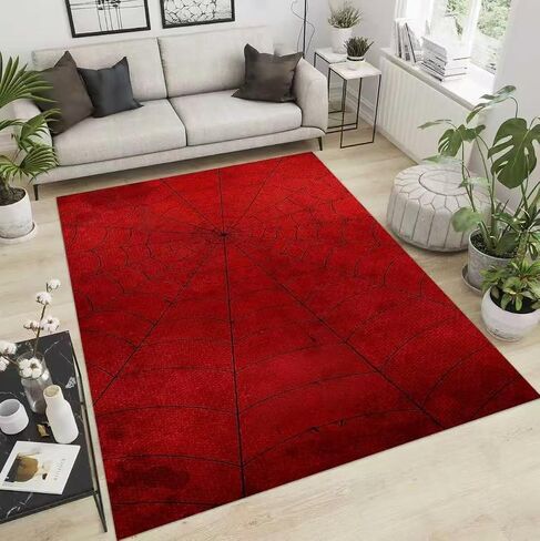 Spider Area Rug White Eyes Red Spider Web Carpet 3D Digital Print Rug Perfect for Kids Room Bedroom Playroom and Home Decoration Floor Mat Rugs 2' x 3' in Saudi Arabia