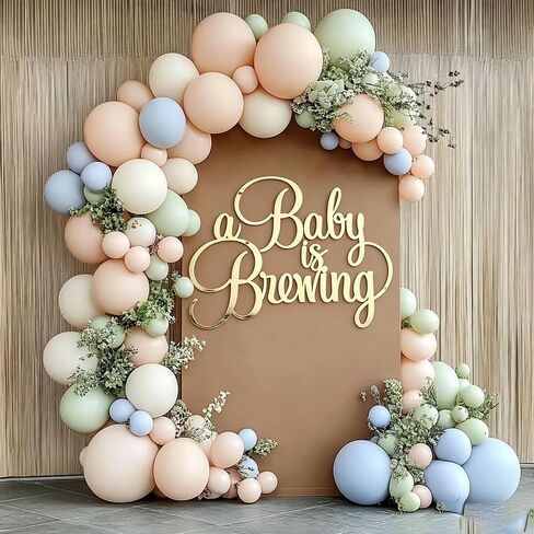 A Baby is Brewing Sign for Backdrop,Gold Acrylic Mirror Decal Letter Sticker Coffee Theme Baby Shower Party Decorations for Gender Reveal Themed Welcome Boy or Girl Party Decorations in Saudi Arabia