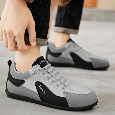 Men's Fashionable Casual Shoes - Round Toe lace-up Flat Shoes with PVC Sole. Comfortable and Lightweight. Suitable for All Seasons and Work Attire. in Saudi Arabia