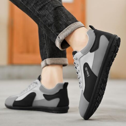 Men's Fashionable Casual Shoes - Round Toe lace-up Flat Shoes with PVC Sole. Comfortable and Lightweight. Suitable for All Seasons and Work Attire. in Saudi Arabia