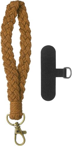 PATIKIL Boho Macrame Keychain, Handmade Wristlet Bracelet Keychain Keyring Holder Key Wrist Lanyard Phone Wrist Strap in Kuwait