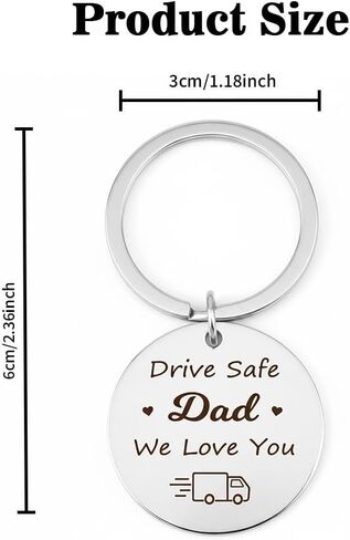 Dad Gifts from Daughter Son Personalized Drive Safe Gift Fathers Day Christmas Birthday Thanksgiving Valentines Day Gifts Driver Keychain for Dad Daddy Presents Stocking Stuffers in Saudi Arabia