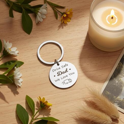Dad Gifts from Daughter Son Personalized Drive Safe Gift Fathers Day Christmas Birthday Thanksgiving Valentines Day Gifts Driver Keychain for Dad Daddy Presents Stocking Stuffers in Saudi Arabia