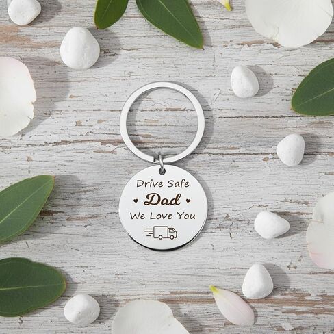 Dad Gifts from Daughter Son Personalized Drive Safe Gift Fathers Day Christmas Birthday Thanksgiving Valentines Day Gifts Driver Keychain for Dad Daddy Presents Stocking Stuffers in Saudi Arabia