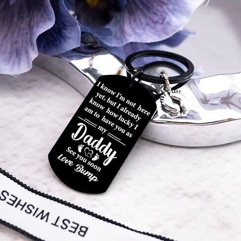 First Fathers Day Gift for New Dad Keychain for New Dad First Time Promoted To Dads Gift for Men Expecting Daddy Gifts Ideas for 1st Time Dads in Saudi Arabia