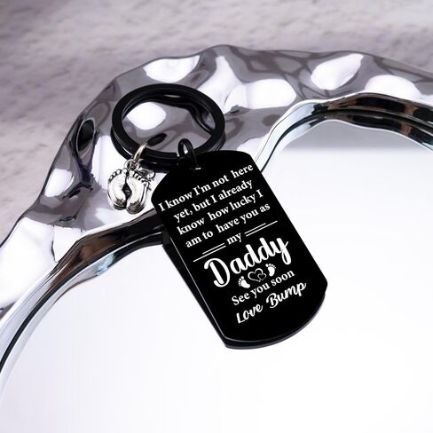 First Fathers Day Gift for New Dad Keychain for New Dad First Time Promoted To Dads Gift for Men Expecting Daddy Gifts Ideas for 1st Time Dads in Saudi Arabia