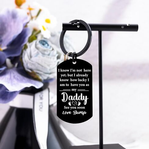 First Fathers Day Gift for New Dad Keychain for New Dad First Time Promoted To Dads Gift for Men Expecting Daddy Gifts Ideas for 1st Time Dads in Saudi Arabia