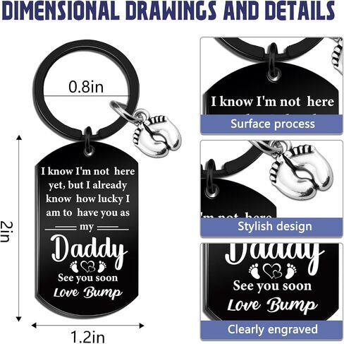 First Fathers Day Gift for New Dad Keychain for New Dad First Time Promoted To Dads Gift for Men Expecting Daddy Gifts Ideas for 1st Time Dads in Saudi Arabia