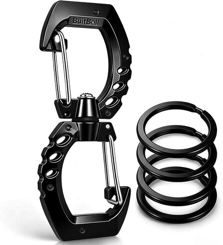 Key Chain, 360 Spin Key Ring Holder for Women Men | Double-Open Wiregate Reversible Keychain Organizer Carabiner Clip in Saudi Arabia