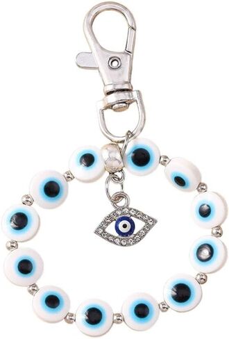Pingyongchang Evil Eye Charm Keychain Colorful Evil Eye Beads Keychain Good Luck Protection Amulet Backpack Accessory in Kuwait