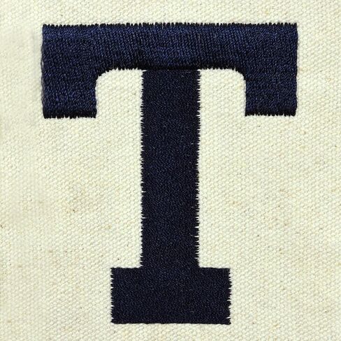 DALIX Initial Tote Bag Personalized Monogram Navy Blue Zippered Top Letter - T in Kuwait