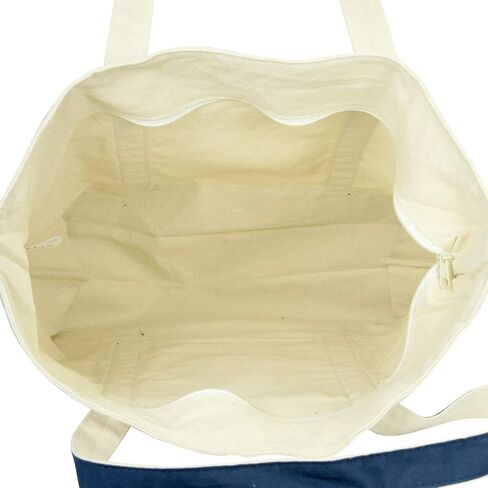 DALIX Initial Tote Bag Personalized Monogram Navy Blue Zippered Top Letter - T in Kuwait