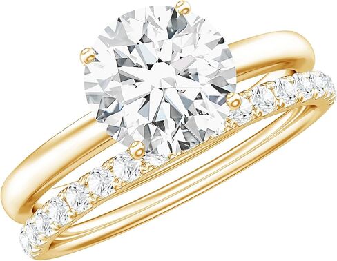 Certified 2.6 Carat Moissanite Bridal Ring Set in Silver, D-Vs1 Quality, Moissanite Engagement Ring with Wedding Band in Saudi Arabia
