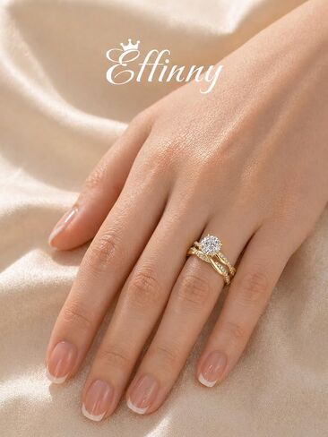 1.2 Carat 925 Sterling Silver Moissanite Wedding Ring Set,4-Prong No Tarnish 14K Yellow Gold Plated Twist Band,D Color 7mm Round Brilliant Cut Lab Created GRA Gemstone,Affordable Luxury Travel-Friendly Ring Jewelry in Saudi Arabia
