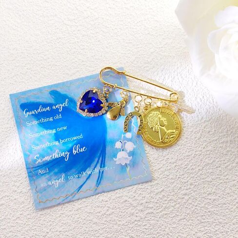 Something Blue Pin for Bride Bridal Bouquet Charm Cross Wedding Bouquet Charms Something Blue Gift for Bride on Wedding in Saudi Arabia