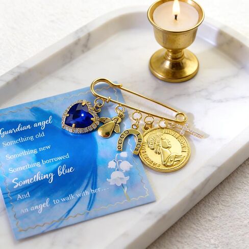Something Blue Pin for Bride Bridal Bouquet Charm Cross Wedding Bouquet Charms Something Blue Gift for Bride on Wedding in Saudi Arabia