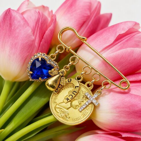 Something Blue Pin for Bride Bridal Bouquet Charm Cross Wedding Bouquet Charms Something Blue Gift for Bride on Wedding in Saudi Arabia