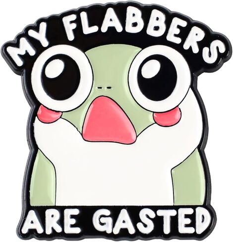 My Flabbers Are Gasted Frog Meme Pin Brooch, Flabbergasted Pun Enamel Pin, Witty Wordplay Gift For Friend Coworker, Silly Frog Internet Meme Brooches, Emotional Overload Lapel Badge, Sarcastic Pun Accessories in Kuwait