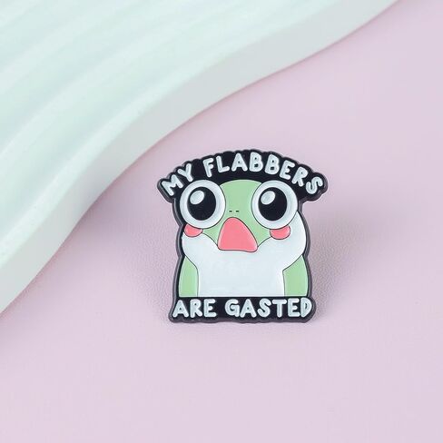 My Flabbers Are Gasted Frog Meme Pin Brooch, Flabbergasted Pun Enamel Pin, Witty Wordplay Gift For Friend Coworker, Silly Frog Internet Meme Brooches, Emotional Overload Lapel Badge, Sarcastic Pun Accessories in Kuwait