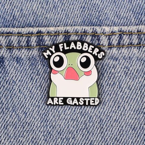 My Flabbers Are Gasted Frog Meme Pin Brooch, Flabbergasted Pun Enamel Pin, Witty Wordplay Gift For Friend Coworker, Silly Frog Internet Meme Brooches, Emotional Overload Lapel Badge, Sarcastic Pun Accessories in Kuwait