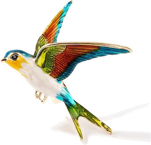 Colorful Swallow Brooch, Enamel Gradient Bird Pin, Lively Nature Jewelry for Women Coat/Dress/Gift in Saudi Arabia