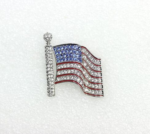 Faship Rhinestone American Flag Pin Brooch For USA Patriotic Men and Women in Kuwait