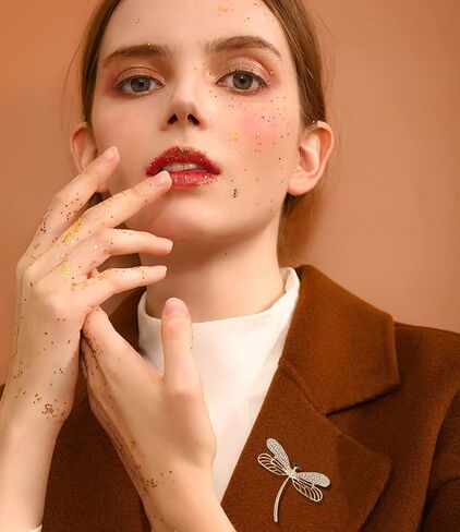 Dainty Dragonfly Brooch Pin for Women Girls Crystal Rhinestone Lapel Pins Corsage Jackets Badge Dress Scarves Shawl Clip Brooches Pins Fashion Party Prom Costume Accessorices Jewelry Gifts Wedding in Kuwait