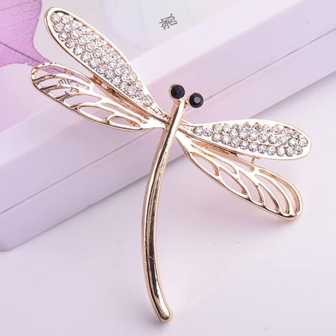 Dainty Dragonfly Brooch Pin for Women Girls Crystal Rhinestone Lapel Pins Corsage Jackets Badge Dress Scarves Shawl Clip Brooches Pins Fashion Party Prom Costume Accessorices Jewelry Gifts Wedding in Kuwait