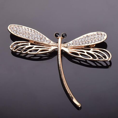 Dainty Dragonfly Brooch Pin for Women Girls Crystal Rhinestone Lapel Pins Corsage Jackets Badge Dress Scarves Shawl Clip Brooches Pins Fashion Party Prom Costume Accessorices Jewelry Gifts Wedding in Kuwait