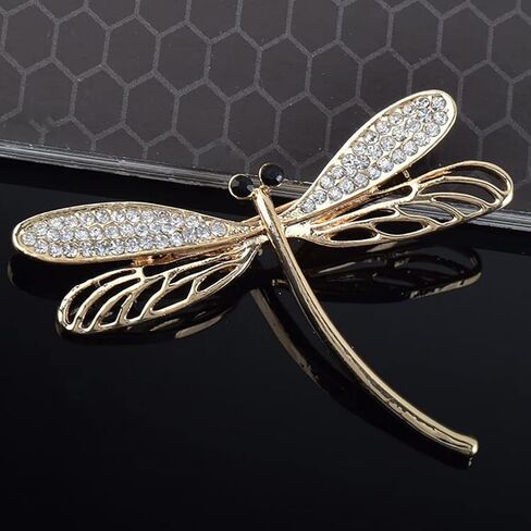Dainty Dragonfly Brooch Pin for Women Girls Crystal Rhinestone Lapel Pins Corsage Jackets Badge Dress Scarves Shawl Clip Brooches Pins Fashion Party Prom Costume Accessorices Jewelry Gifts Wedding in Kuwait