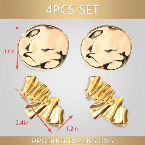 4pcs Gold Brooch Set, Gold Brooch for Dress, Irregular Geometric brooches Pins for Blazers, Jackets, Scarves and Hats for Women Men in Saudi Arabia