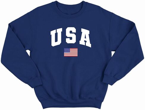 Thread Lightly Navy USA Flag Sweatshirt 4th of July Gift American Flag Crewneck Independece Day Men's Women's Unisex in Saudi Arabia