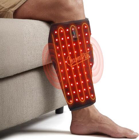 Red Light Therapy Pad for Calf, Vibrating Massage Heating for Leg, Infrared Light Therapy Wraps, Adjustable Power and Modes, Perfect for Office, Home, and Post-Workout Use(Black) in Saudi Arabia