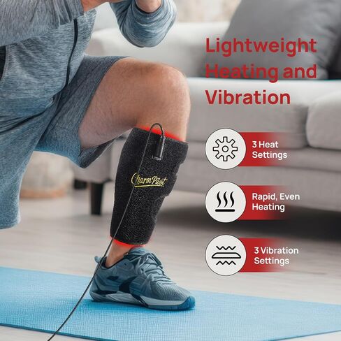 Red Light Therapy Pad for Calf, Vibrating Massage Heating for Leg, Infrared Light Therapy Wraps, Adjustable Power and Modes, Perfect for Office, Home, and Post-Workout Use(Black) in Saudi Arabia