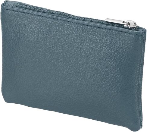 Full Grain Leather Coin Purse, Small Coin Purse with Zipper Portable Card Holder, 5in & Black & PU Leather -Fitting for (Change Purse Credit Card Key Keychain Pouch Wallet) in Saudi Arabia