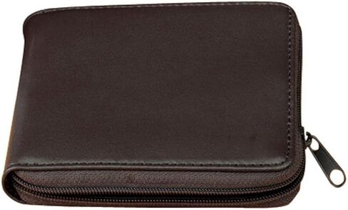 Miles Kimball Genuine Leather Wallet, Zipper Closure - Measures 9 1/2" Long x 3 1/2" Wide Open, Brown in Saudi Arabia