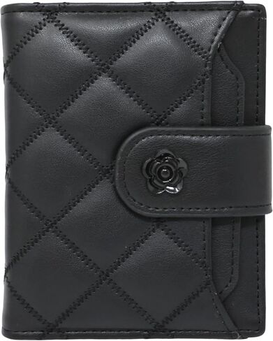 Honbay 1Pack Elegance Small Leather Wallet Fashion RFID Blocking Bifold Purse Compact Transparent Window Card Holder for Credit Card, Bills, Driving Licence (Black) in Saudi Arabia