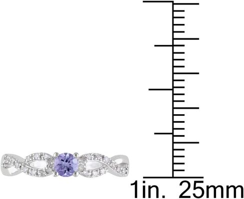 1/6 Carat (ctw) Tanzanite Infinity Ring in Sterling Silver with Accent Diamonds in Saudi Arabia