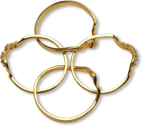Palm Beach Jewelry PalmBeach Yellow Gold-Plated Round Cubic Zirconia Puzzle Ring Sizes 5-10 in Kuwait