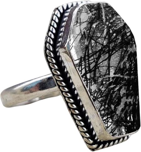 925 Sterling Silver Handmade Coffin Shape Designer Statement Ring For Women By Silverekh in Kuwait